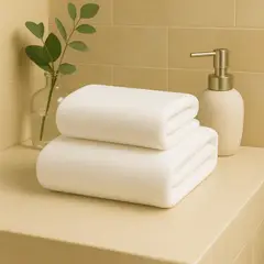 COSAS CASA - Pack 2 Toallas Blancas Microfibra 070x130