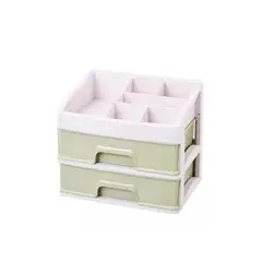 GENERICO - Organizador de cosméticos con 2 cajones para maquillaje transparente