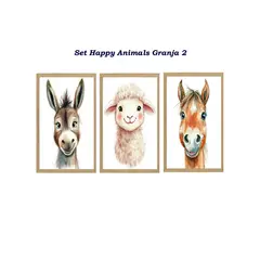 DECORACION CREATIVA - Set Cuadro Infantil niño - Happy Animals Granja 2