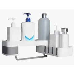 GENERICO - Estante Esquinero Baño Sin Perforar Organizador Jabon Shampoo