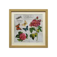 RONDA - Cuadro Lamina Flores Mariposa 50x50 cm
