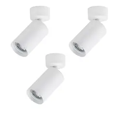 WANT - 3 Focos Blancos Cilindro Sobrepuesto Dirigible 7w Luz Fría