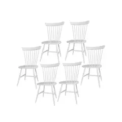 GENERICO - Pack 6 Sillas Windsor Madera Blanco