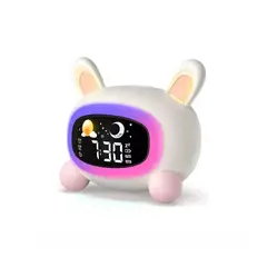 GENERICO - Despertador infantil de gato con luces nocturnas color ro
