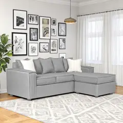 SITIAL HOME - SECCIONAL LEHMANN GRIS CLARO CON RESORTES