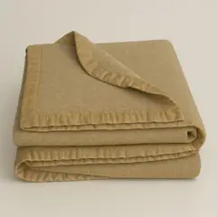 TEXTIL RANCO - Pack 2 Frazada Térmica Lana Algodón Beige 1,5 plazas 600g/m2