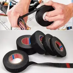 BIGBAMSPACE - Cinta Tela Arnes Cableado Audio Automotriz 19mm - Negro