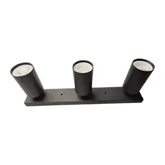 WANT - Aplique Porta Ampolleta Gu10 Negro De 3 Focos Luz Neutra