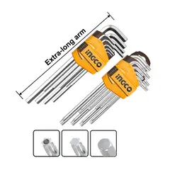 INGCO - Set Llaves Allen/Torx Industrial 18 Piezas 1.5-10Mm/T10-50 Hhkset0181