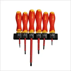 INGCO - Set Destornilladores Industrial Aislado Vde Ph/Sl 6 Piezas Hkisd0608