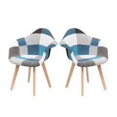 HABITA2 CHILE - Pack 2 Butaca con apoyabrazos Patch Wood - Celestoide