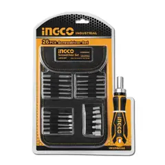 INGCO - Set Destornillador Puntas Y Dados Ph/Sl/Pz/Hex 26 Piezas Hksdb0268
