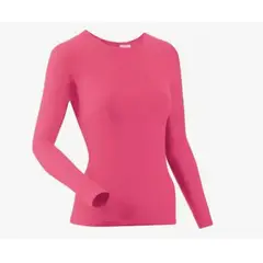 OEM - Polera Mujer Cuello Redondo Camiseta Primera Capa Fuscia ML