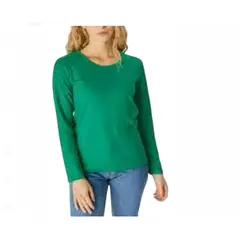 OEM - Polera Mujer Cuello Redondo Camiseta Primera Capa Verde XL2XL