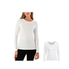 OEM - Polera Mujer Cuello Redondo Camiseta Primera Capa Blanco ML