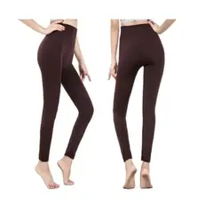 OEM - CALZA SIN COSTURA TIRO ALTO CON POLAR - MARRON - Marrón Talla única