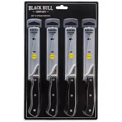 BLACK BULL - Set 4 Cuchillos Steak Corte y Estilo Pro - SC