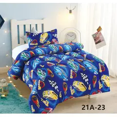 GENERICO - Cobertor de invierno de plush y chiporro 1,5 Plaza Autos de Carreras