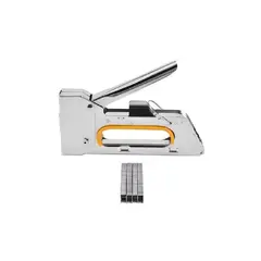 GENERICO - Engrapadora para tapicería con cinco cajas de corchetes color negro