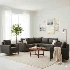 SITIAL HOME - Living 311 Matilda Marengo Seccional + 2 Poltronas resortes f comfort