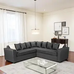 SITIAL HOME - Secccional Emilia 6 cuerpos marengo resortes full comfort