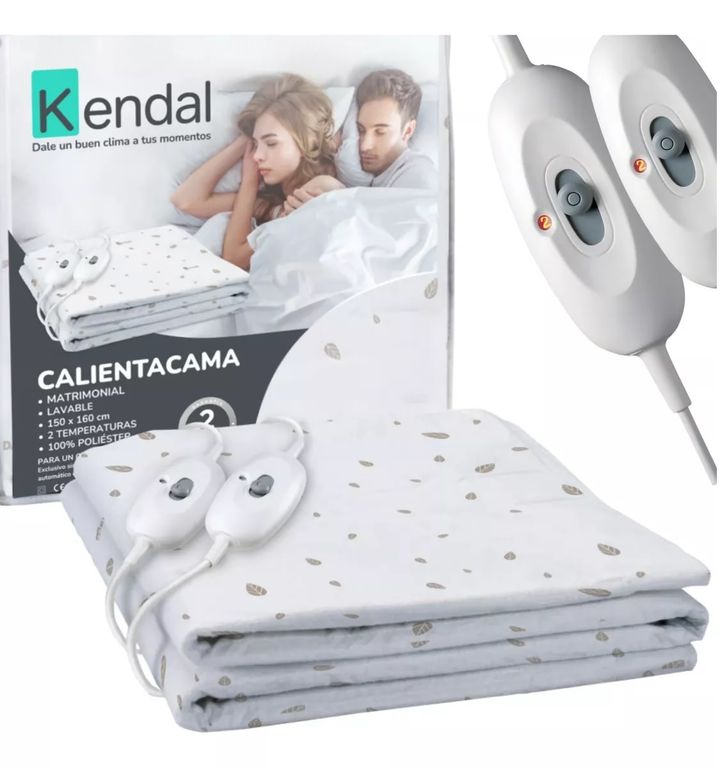 Calientacama Matrimonial Kendal Blanco 2 Niveles 150x160cm