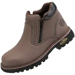 TIOZONEY - Zapatos de seguridad con cierre a prueba de golpes - Café.