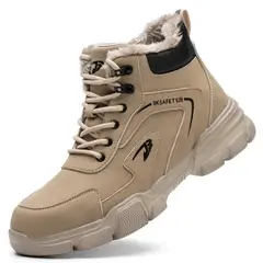 TIOZONEY - Bototos de seguridad Hombre - Beige.