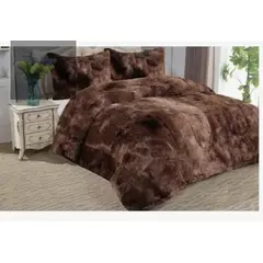ATLAS - Cobertor Cubrecama Grueso Peludo Con Chiporro 2pl+2fundas