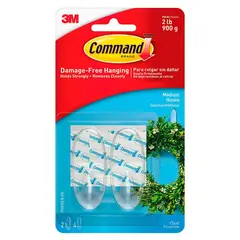 3M - Ganchos transparentes medianos 2u 17091CLR Command