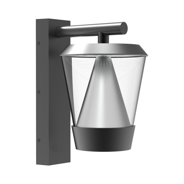 Apliqué LED Farol Cónico Negro 16W Luz Cálida