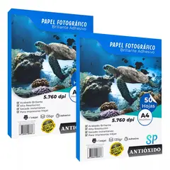 GENERICO - Papel Fotográfico Adhesivo Pack 100 Hojas 135g A4 Brillante
