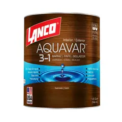 LANCO - Barniz Aquavar Early American 3 en 1 1/4GL
