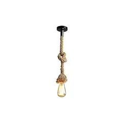 MICRO - Lámpara colgante cuerda100cm lámpara techo cáñamo rústico