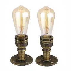 MICRO - 2 piezas lampara de techo vintage luz industrial e27 bronce