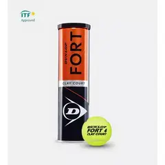 GENERICO - Tarro de pelotas de tenis Dunlop Fort Clay x4