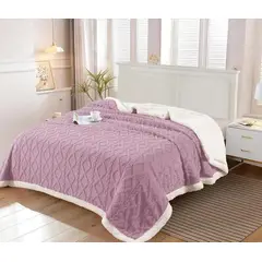 GENERICO - Frazada Polar - Manta termica con Chiporro KING Lila