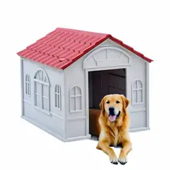 LUBABYCAS - Casa De Perro Mascota Exterior Grande 98cm Roja By