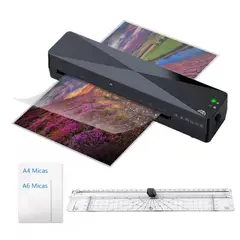 MUNDO MAGIA - Termolaminadora + Cortador De papel Regla +A4 Micas+A6 Micas