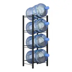 HOMEBRANDT - Estante Organizador Rack 4 Botellones Bidones Agua 20lts Negro