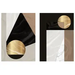 LOS REGALONES - Cuadro Canvas Imagen Figura Abstracta en lienzo Pack X2 Uds 30x50cm Cu