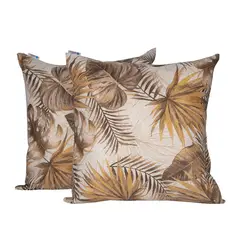 MASEL - Set 2 Cojines Lona Española Tiko 50X50 CHOCOLATE