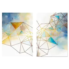 LOS REGALONES - Cuadro Canvas Imagen Abstracta Brillo en lienzo Pack X2 Uds 30x50cm Cu