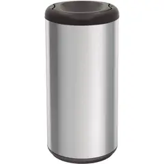 TRAMONTINA - Basurero De Acero Inoxidable 40 L De Capacidad, Aro Negro