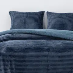DIB - Cobertor Reversible Sherpa 2 Plazas Cotelón Azul