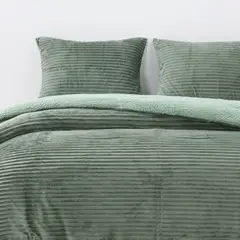 DIB - Cobertor Reversible Sherpa 2 Plazas Cotelón Verde