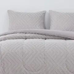 HEBRA - Plumon Jacquard 2 Plazas Flechas Gris