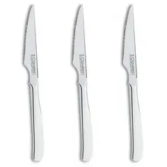 3 CLAVELES - Cuchillo Chuletero 11 cm Set 3 piezas
