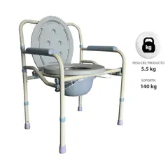 COSMETICAVAL - Silla De Baño Wc Inodoro Y Ducha Adulto Mayor Portátil De Acero