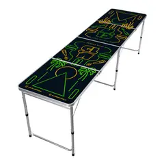 GENERICO - Mesa Plegable Glow Beer Pong Tropical Juego Mesa Para Beber
